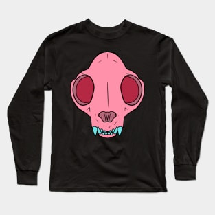 Cat Skull (pink) Long Sleeve T-Shirt